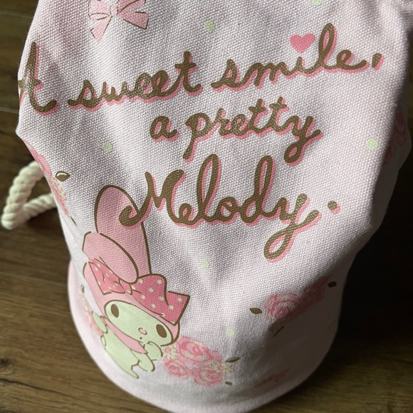 MY MELODY-RARE Imported (NWT) Pink Canvas Bucket Backpack